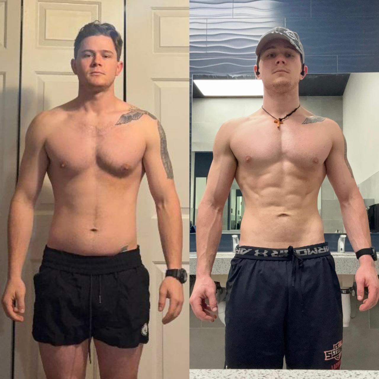Joshua Miller before and after coaching, shown side by side